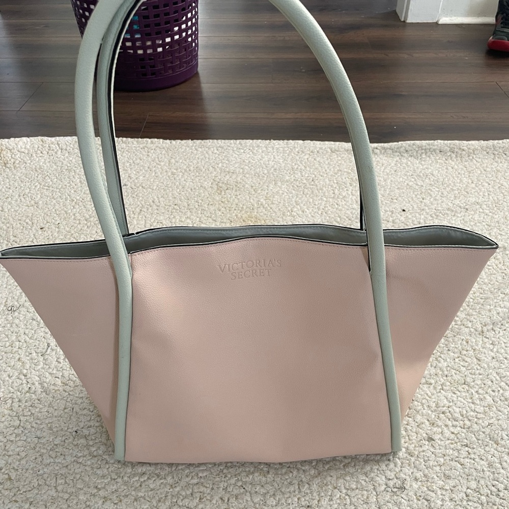 Victoria's Secret Soft Pink and Green Tote